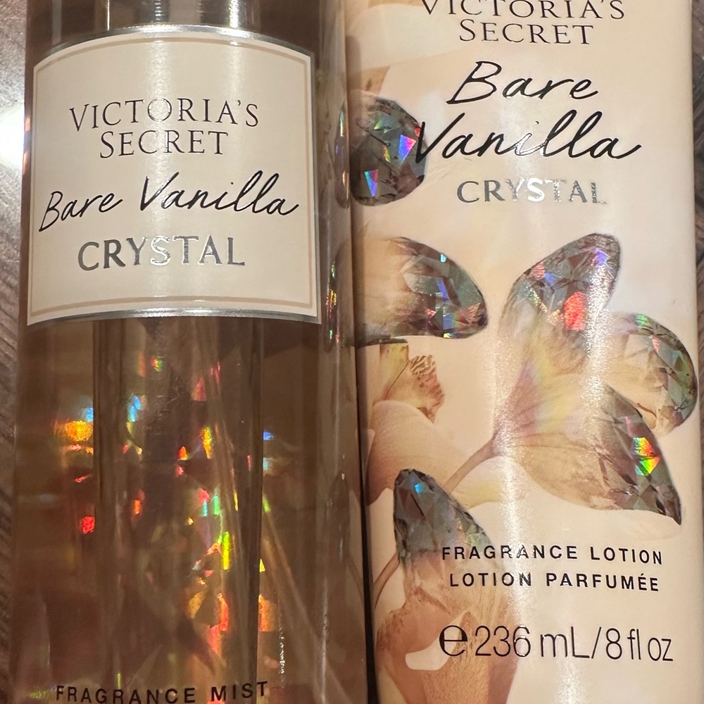 Victoria's Secret Bare Vanilla Crystal Fragrance Mist and Lotion